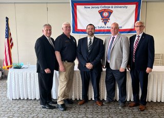 Past Presidents in attendance from L-R: Mike Kantner (Rowan), Tim Grant (TCNJ, Steve Molinelli (Rutgers), Paul Giardino (Montclair), Robert DiGenova (Stevens)